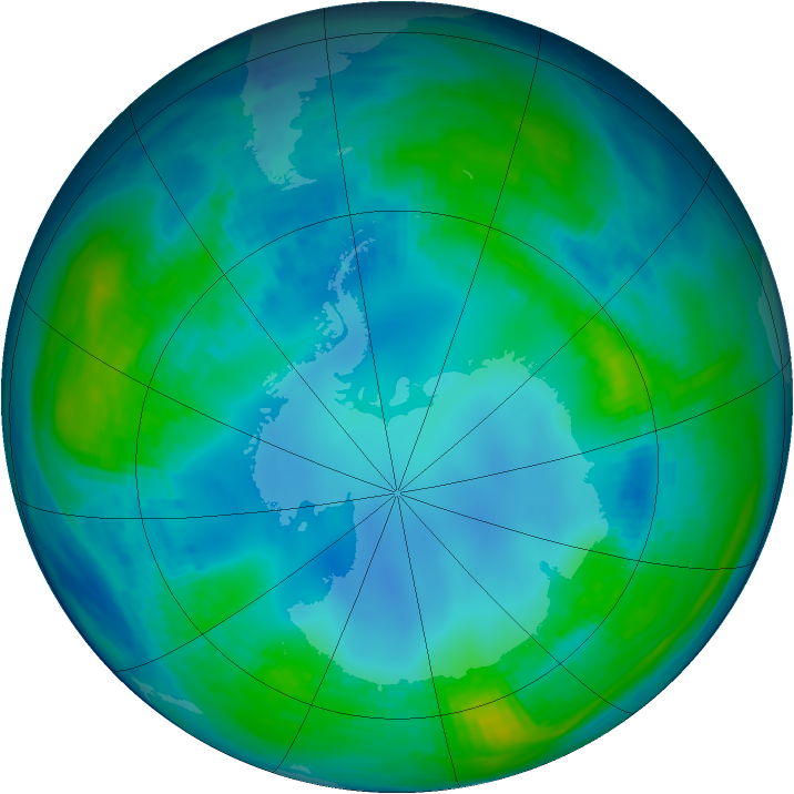 Antarctic ozone map for 12 May 1985